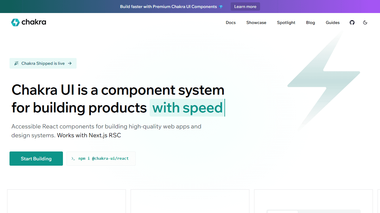 Chakra UI homepage screenshot