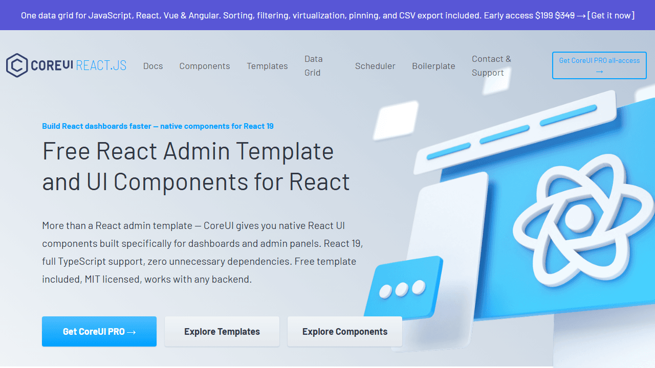 Core UI homepage screenshot