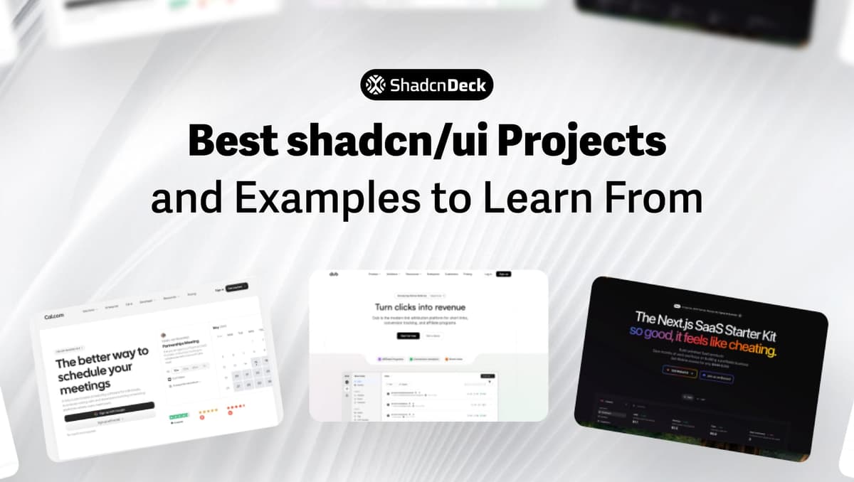 20 Best shadcn/ui Projects and Examples to Learn From (2026) | ShadcnDeck