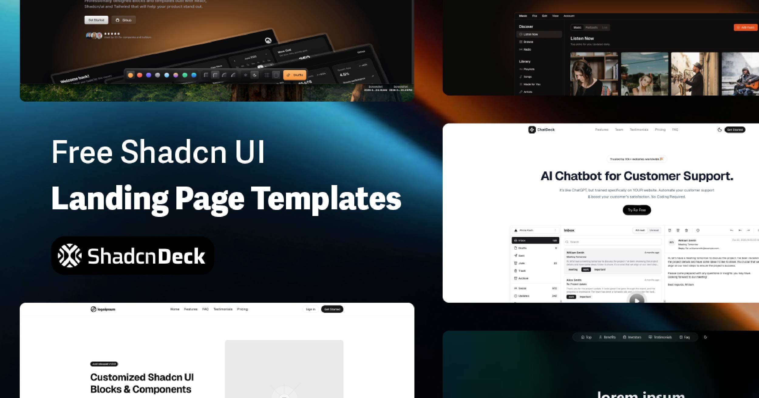 15 Free Shadcn UI Landing Page Templates [2026]