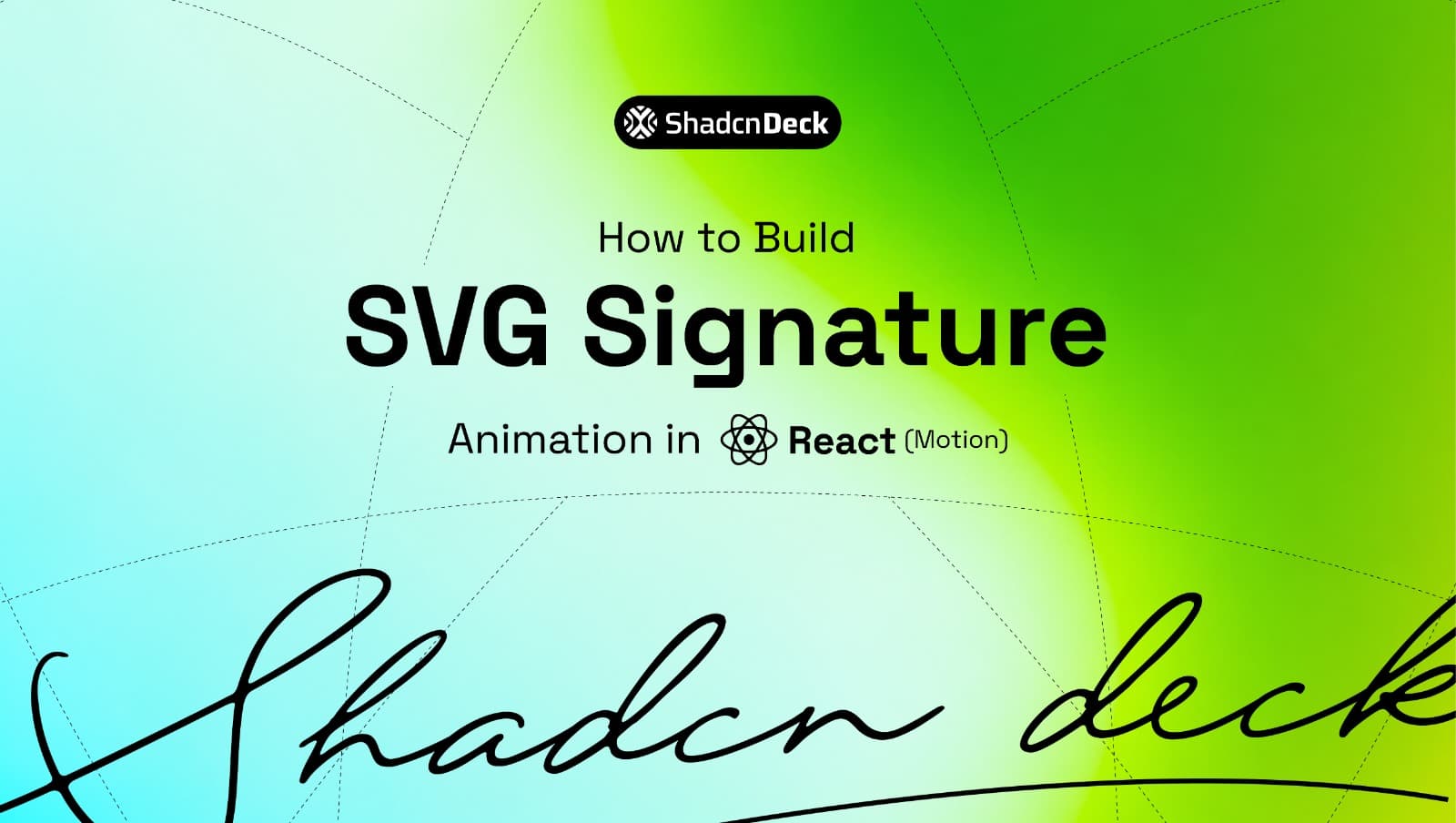 Handwritten signature drawn as an animated SVG path in React