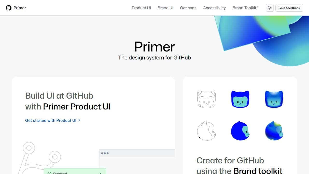 GitHub Primer design system homepage screenshot