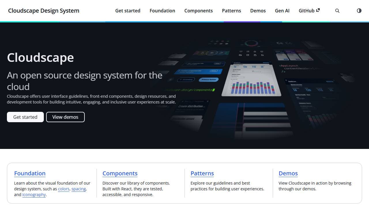 AWS Cloudscape Design System homepage screenshot