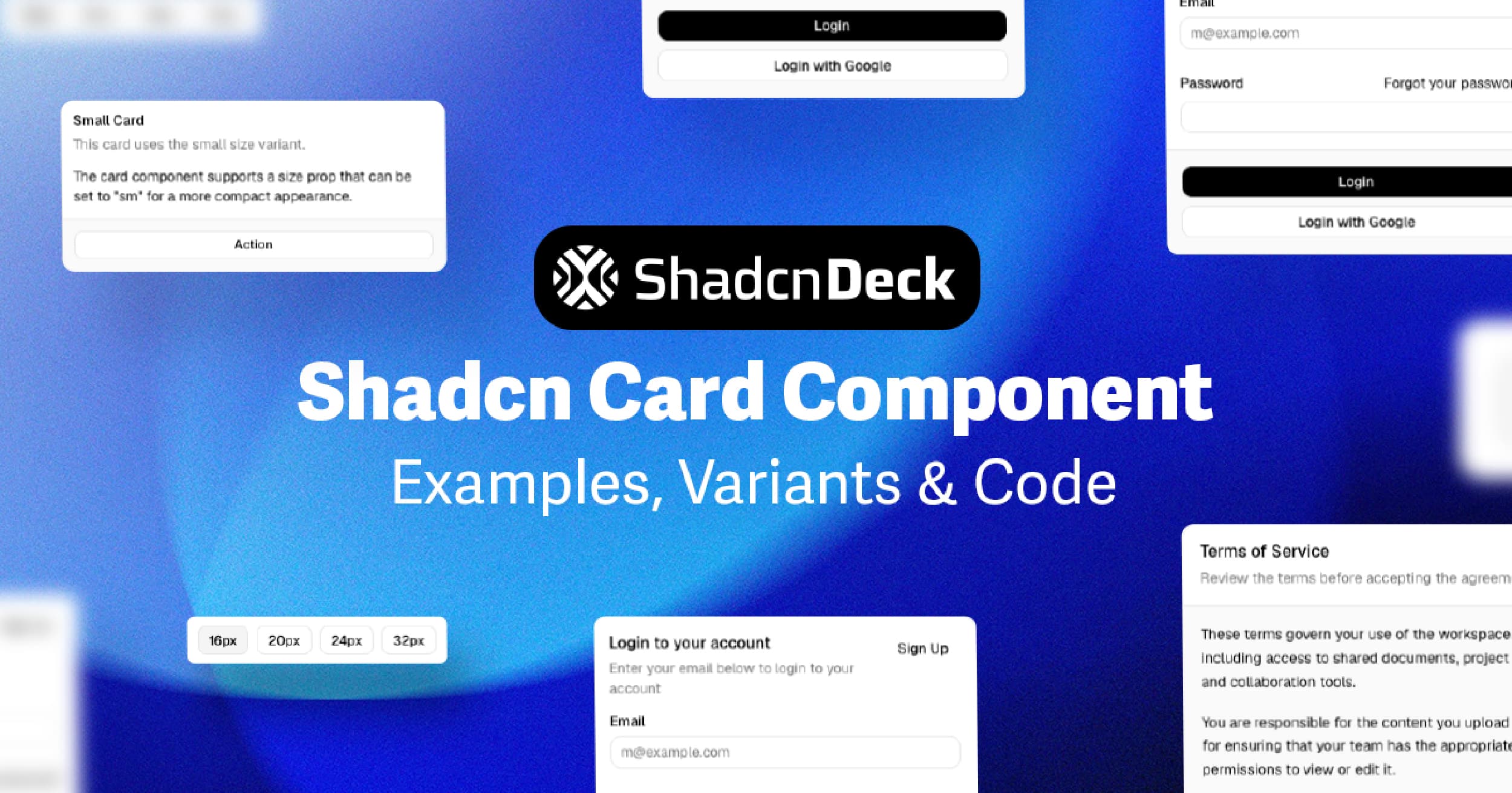shadcn Card Component: Examples, Variants & Code (2026)
