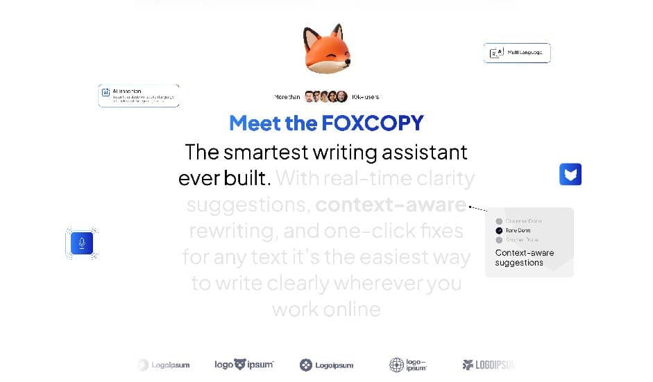FoxCopy Shadcn UI marketing website template for startups - pricing section screenshot