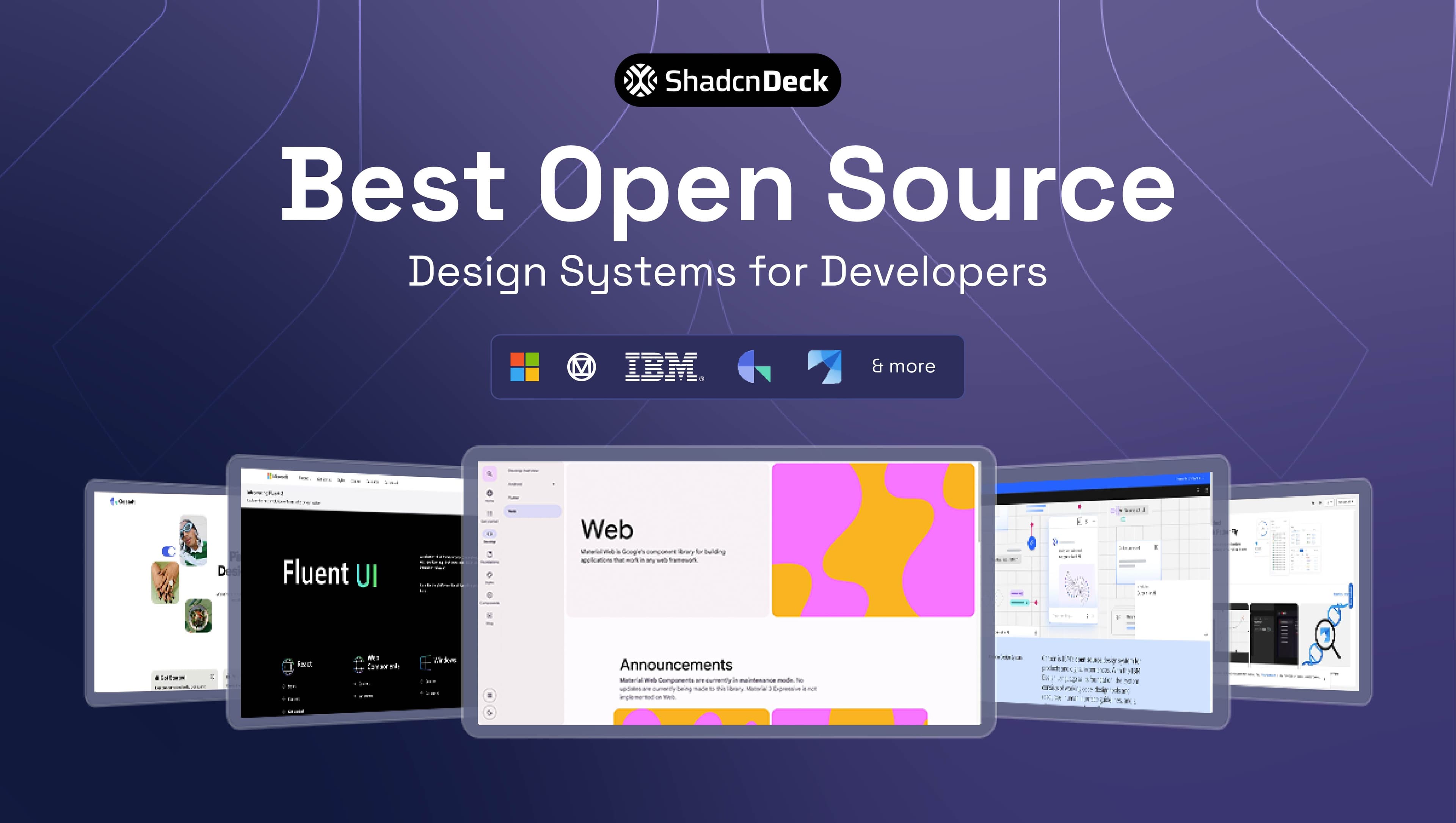 Open source design systems compared — shadcn/ui, Ant Design, Fluent UI, and IBM Carbon