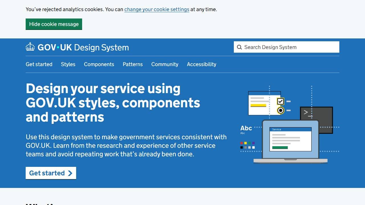 GOV.UK Design System homepage screenshot
