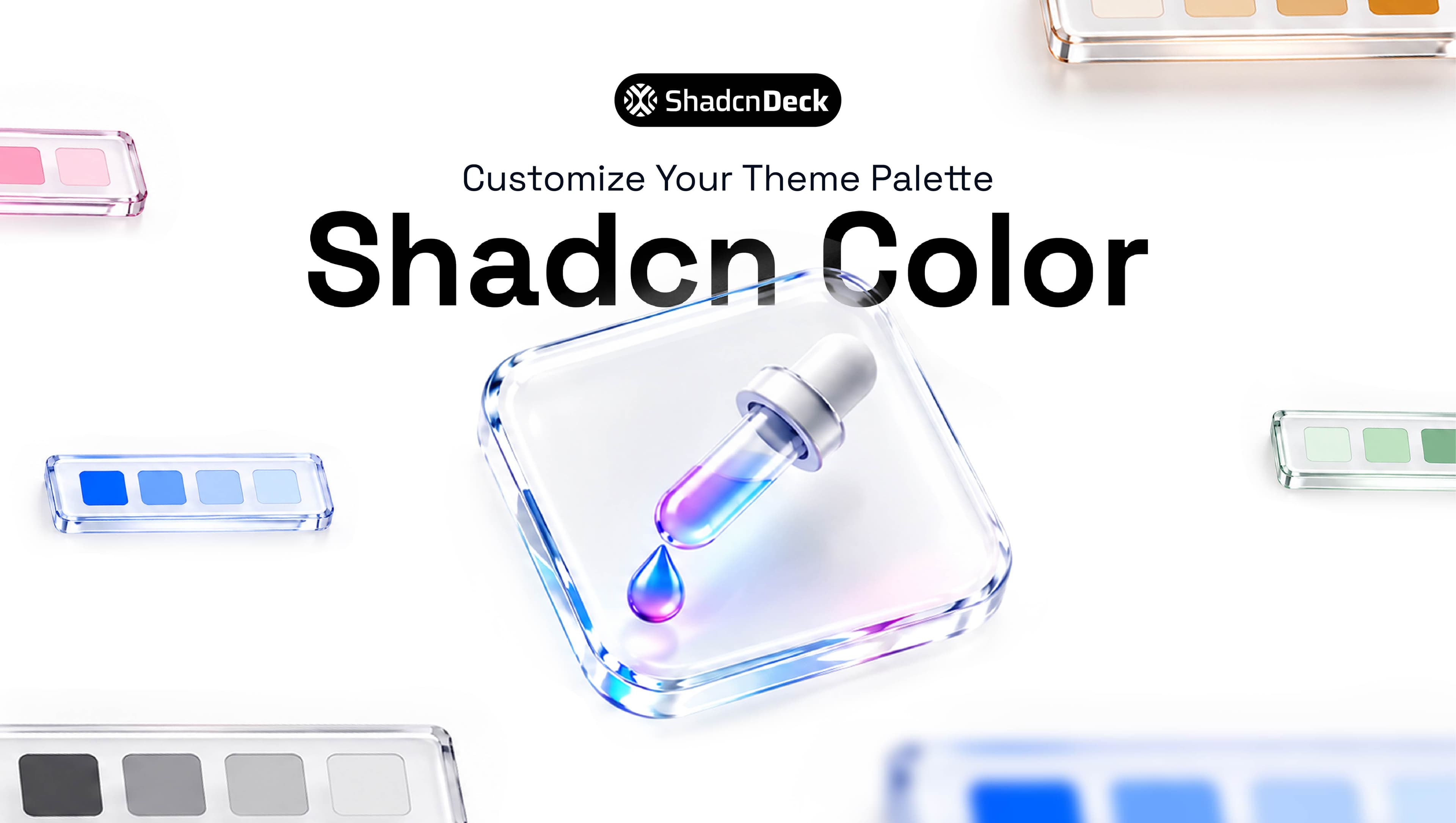 shadcn color palette guide cover image showing semantic OKLCH theme tokens across light and dark mode