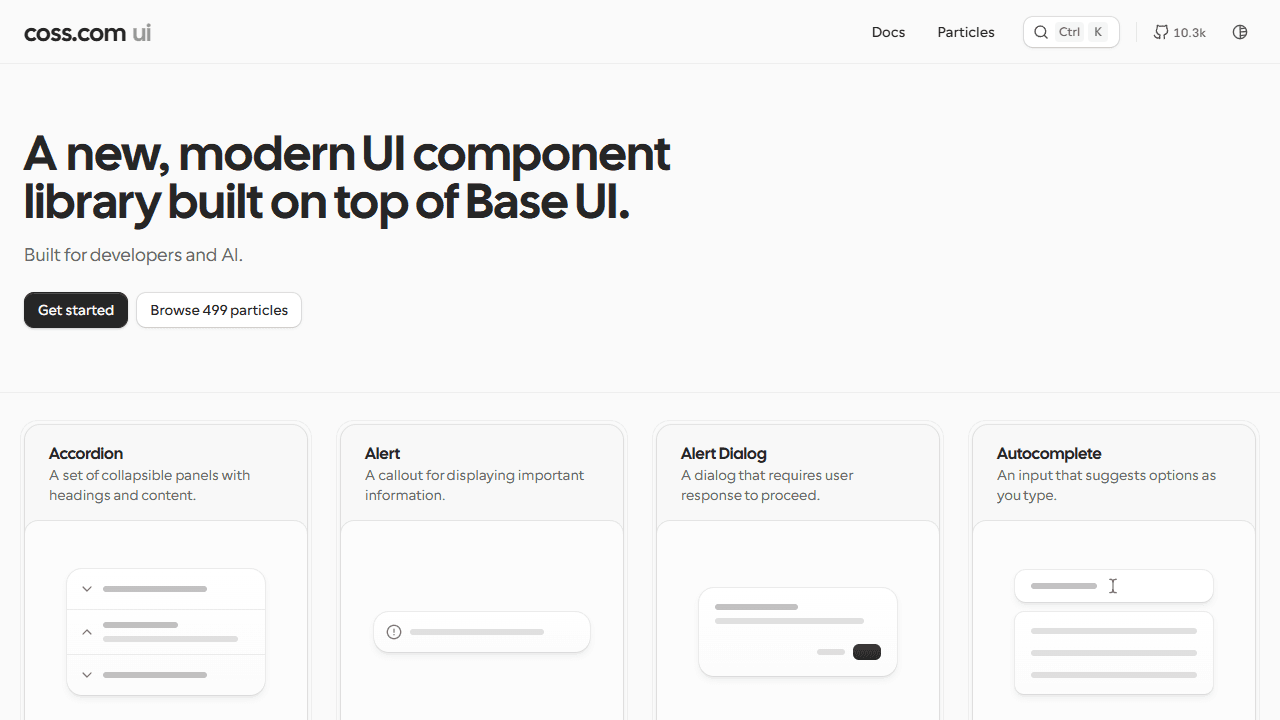 Origin UI advanced shadcn ui primitives and components - screenshot