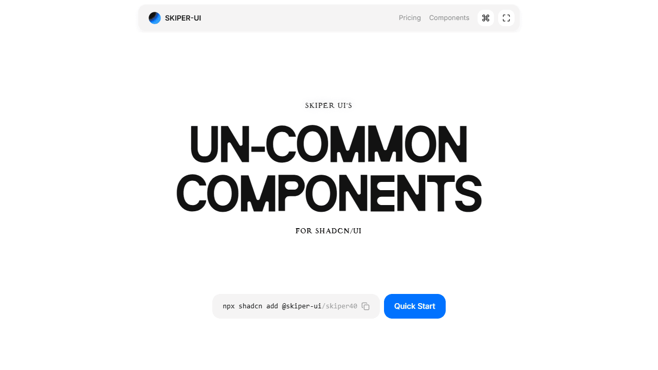 Skiper UI un-common components for shadcn ui - screenshot