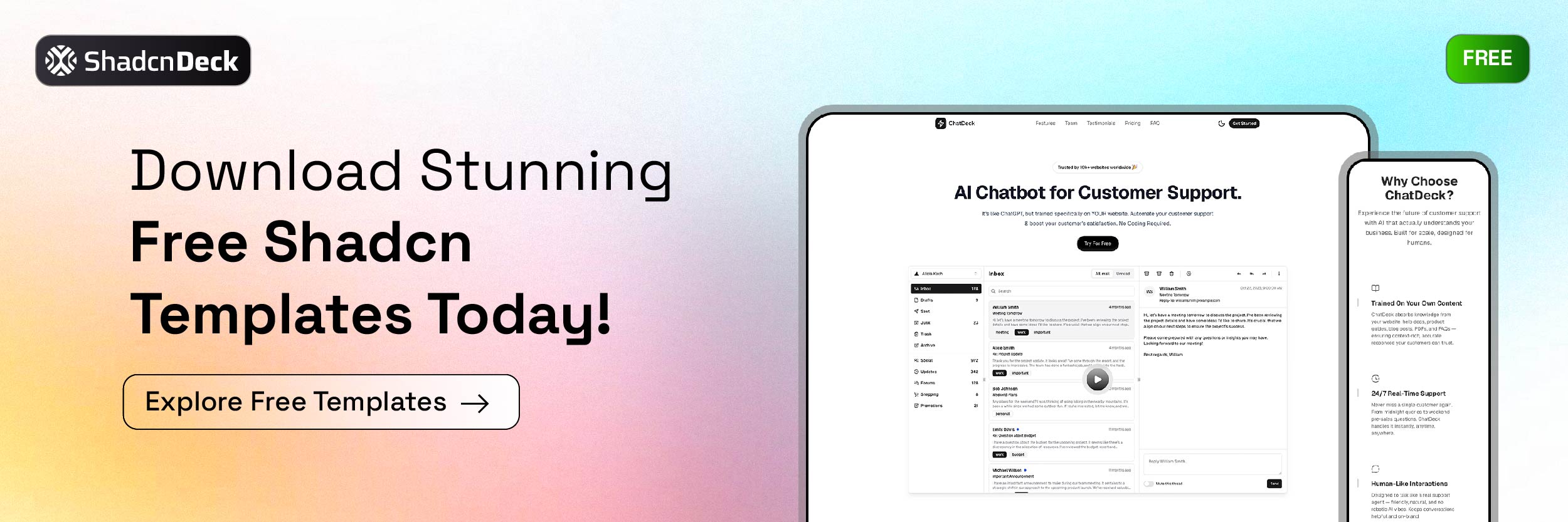 Launch your SaaS faster with a modern Shadcn UI template - Explore Free Templates
