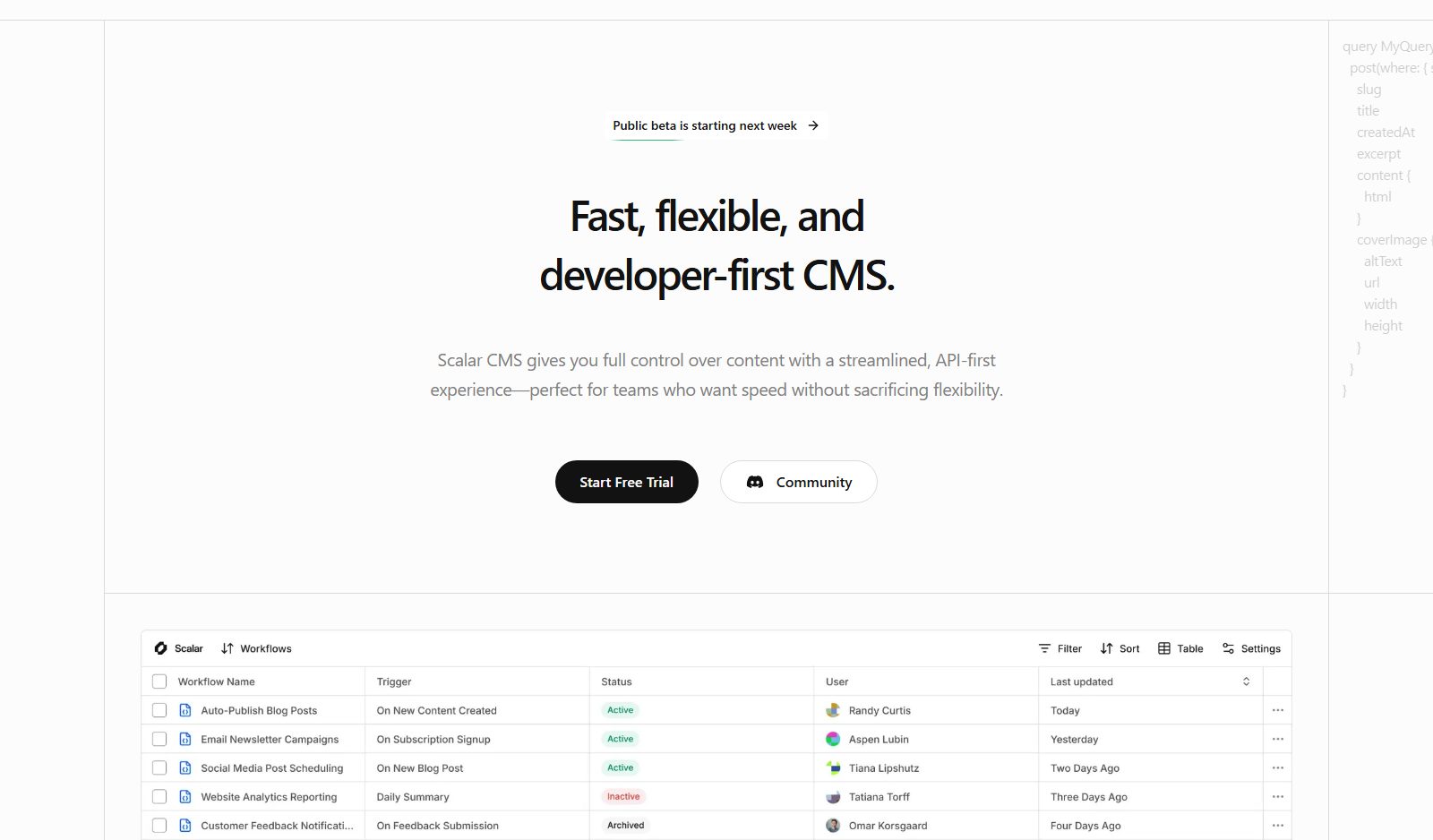 Scalar shadcn product app SaaS template screenshot, the largest template in this roundup